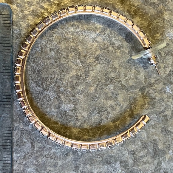 Mimi & Marge crystal and silver hoop earrings - Picture 4 of 5